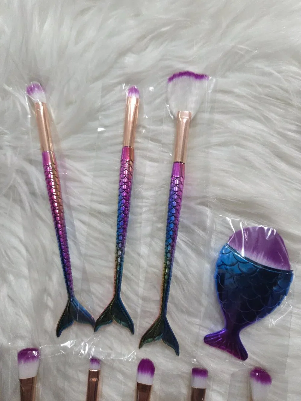 Mermaid Tail Design Makeup Brush Set